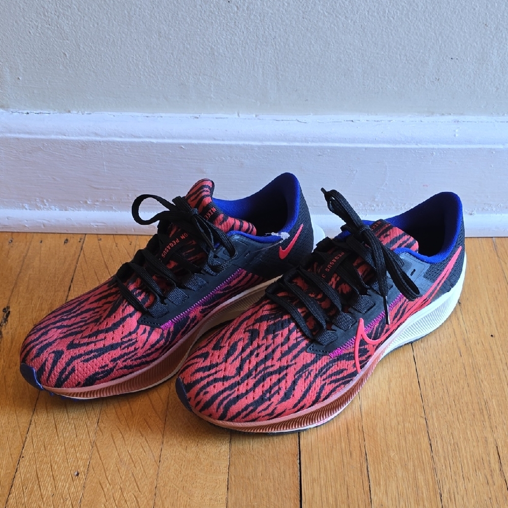 NWOT, Nike, Air Zoom Pegasus, Orange / Black / Blue, Women's 8.5
